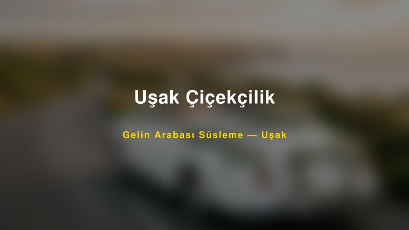 Uşak Çiçekçilik Uşak Gelin Arabası Süsleme